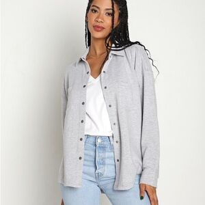 Z Supply Heather Gray Modal Shirt Jacket
